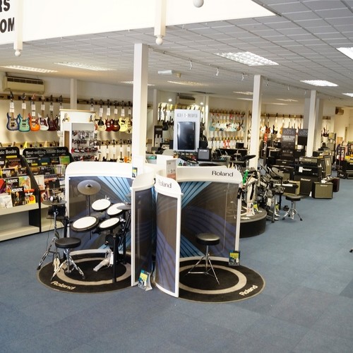 Our Rock'n'Roll floor dedicated to Electric Guitars, Amps, Drums, PA and Accessories.