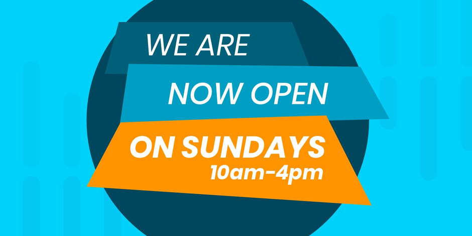 We are now back open on Sundays!